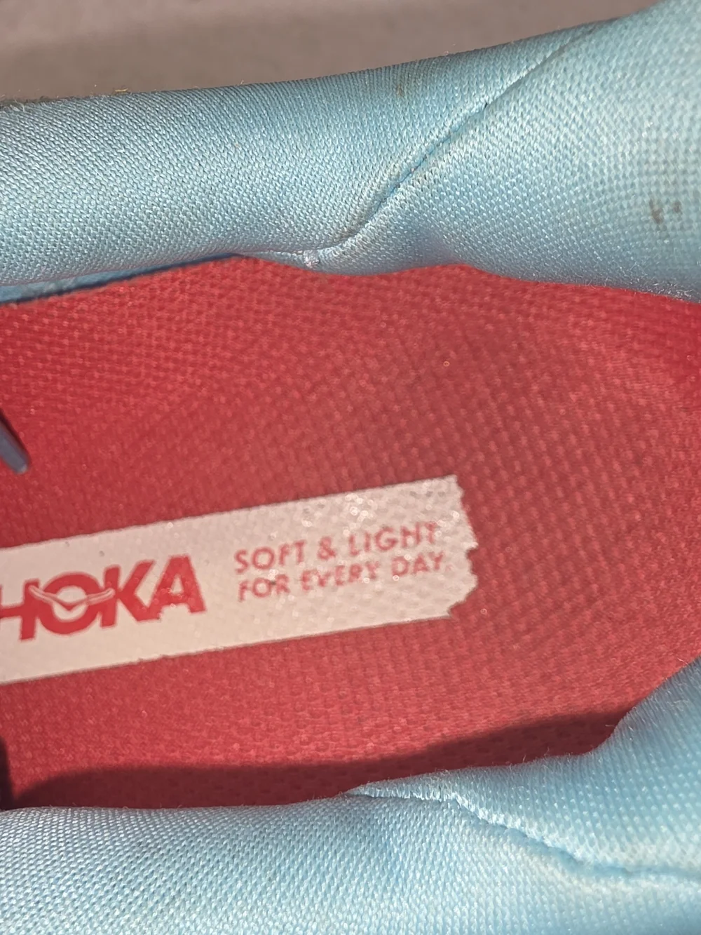 Hoka Clifton Teal Blue Running Shoes with Coral Accent size 7D